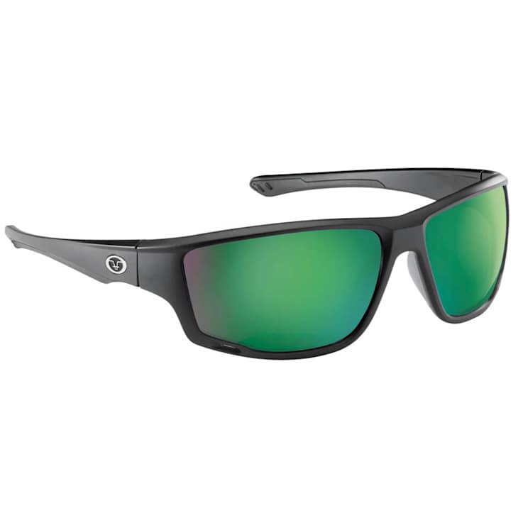 Flying Fisherman Solstice Polarized Sunglasses Matte Black Frame/Amber
Green Mirror Lens