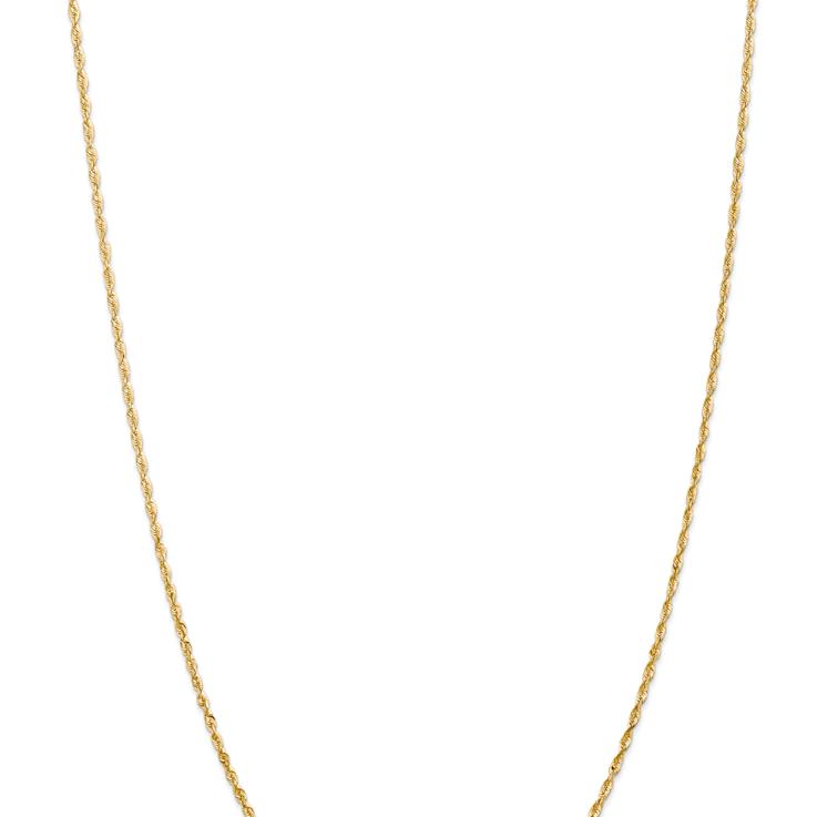 14k Yellow Gold 2mm Diamond-cut Rope 20 Inch Chain