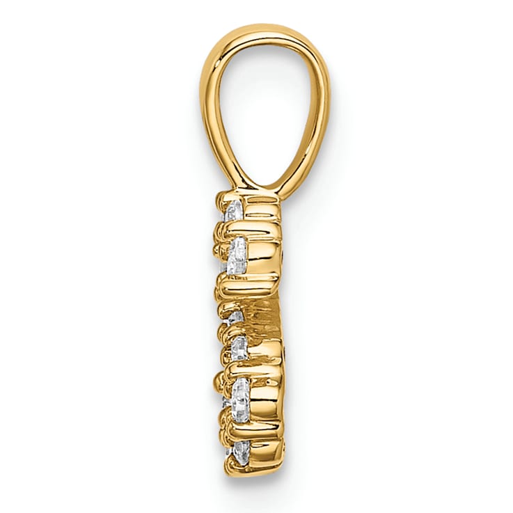 14K Yellow Gold Lab Grown Diamond Letter S Initial Pendant