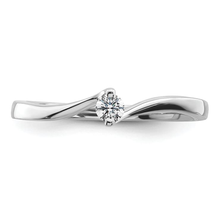 Rhodium Over 14K White Gold First Promise Polish Round Diamond
Promise/Engagement Ring 0.10ctw