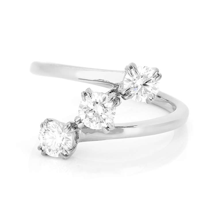 Symbolic Lab-Grown Diamond Three-Stone Ring 1ctw In Sterling Silver