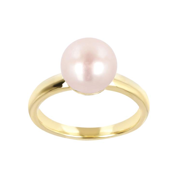 Blush Pearl Ring In 14K Gold Over Sterling Silver