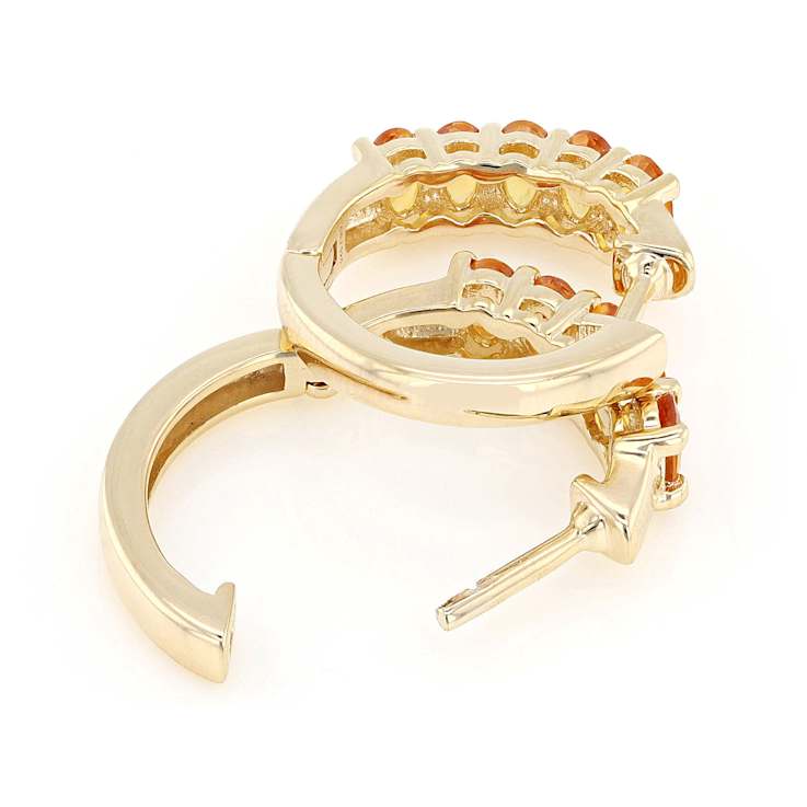 Yellow Sapphire Oval Hoop Earrings In 18K Gold Over Sterling Silver 1.98ctw