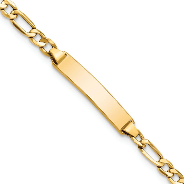 10k Yellow Gold Children's Figaro Link ID Bracelet