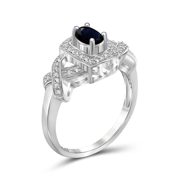 Black Sapphire Rhodium Over Sterling Silver Ring 0.56ctw