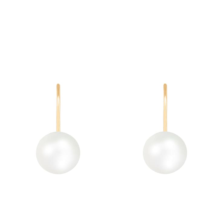 14k Yellow Gold Leverback 7-8mm Freshwater Pearl Earrings