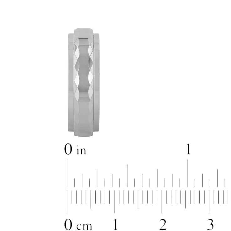 Robert Alton Men's Hammered High Polish Band Ring In Tungsten