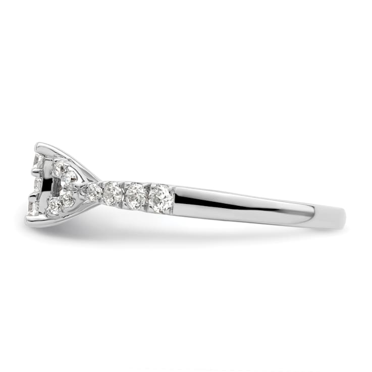 Rhodium Over 14K White Gold Lab Grown Diamond VS/SI GH, Cluster Ring 0.752ctw