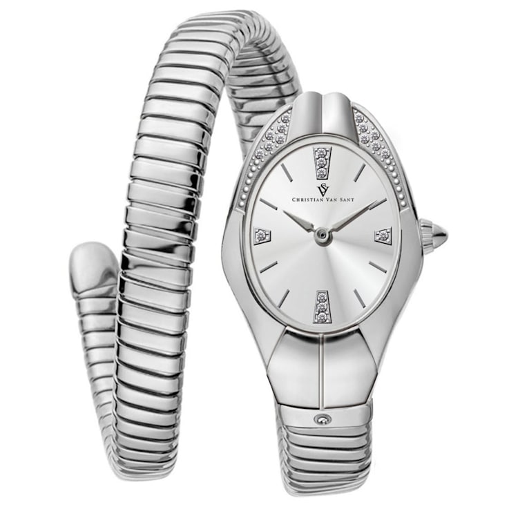 Christian Van Sant Women's Naga White Dial, Stainless Steel Watch