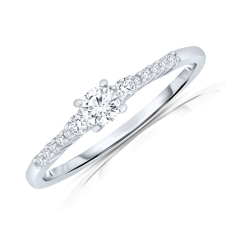 CZ Solitaire Ring In Sterling Silver