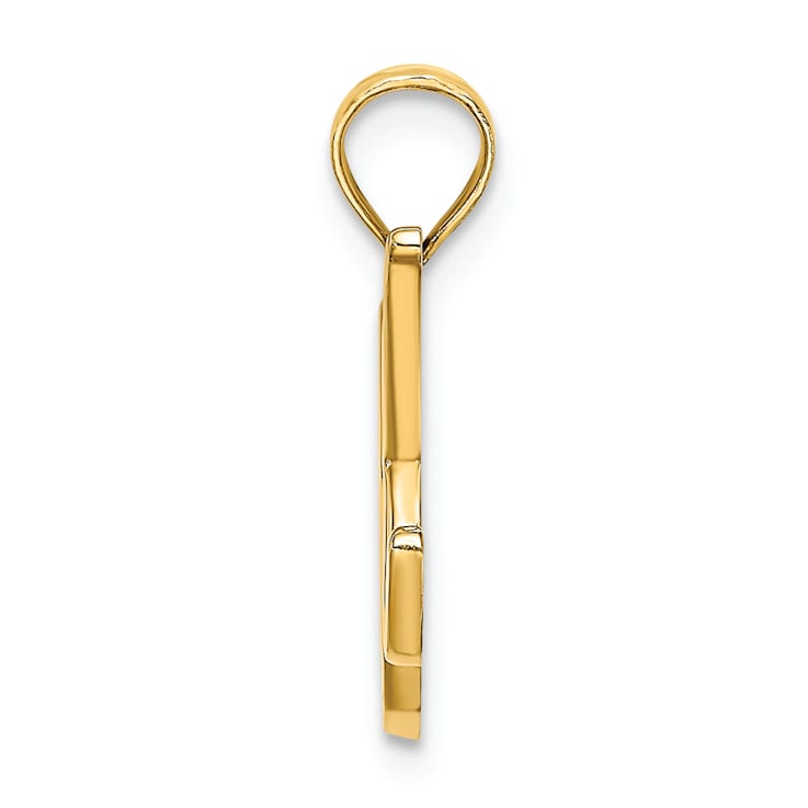 14k Yellow Gold Script Letter K Initial Pendant