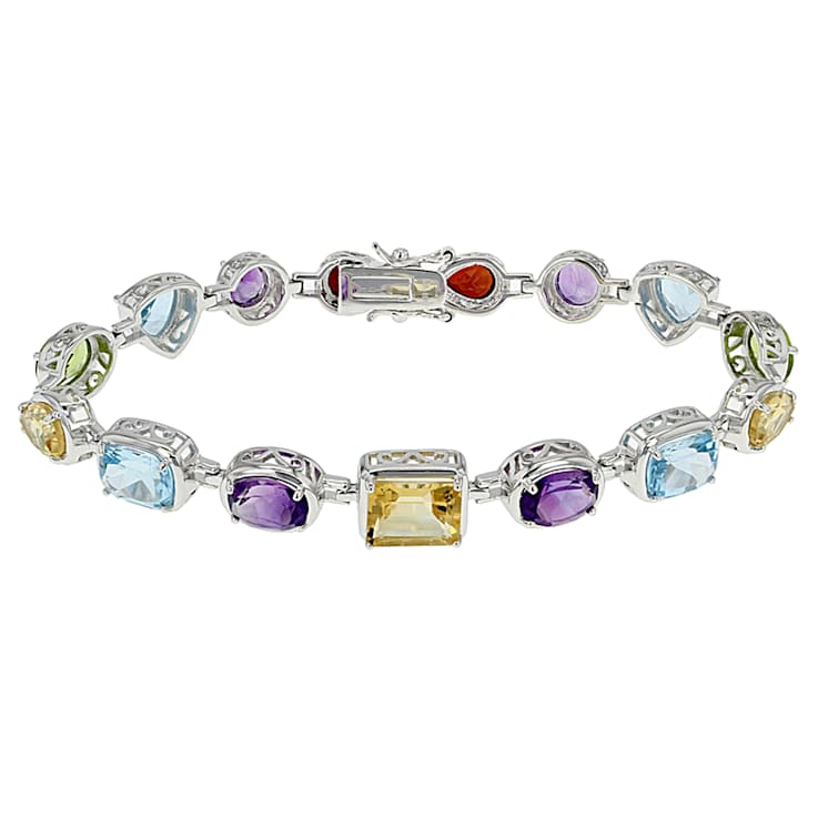 Multi-Gemstone Bracelet In Sterling Silver 20.70ctw