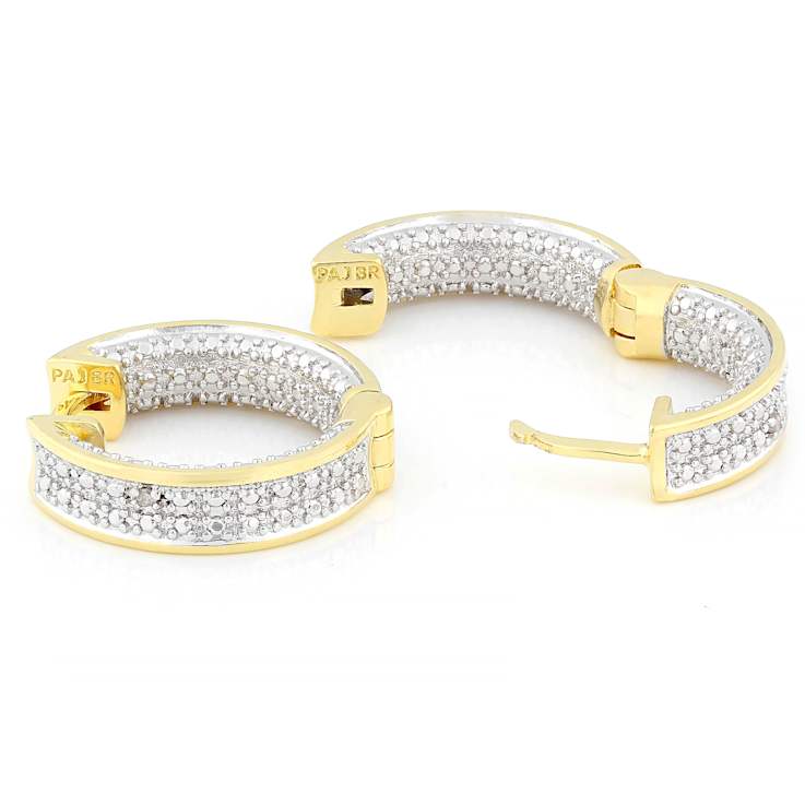 Two-Tone Diamond Hoop Earrings