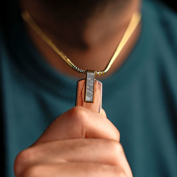 Atlantica Dog Tag Wood Meteorite