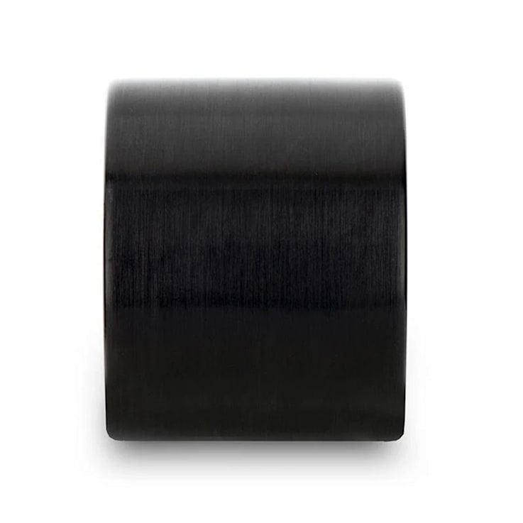 SAN ANTONIO Flat Black Tungsten Carbide Band with Brushed Finish 20mm