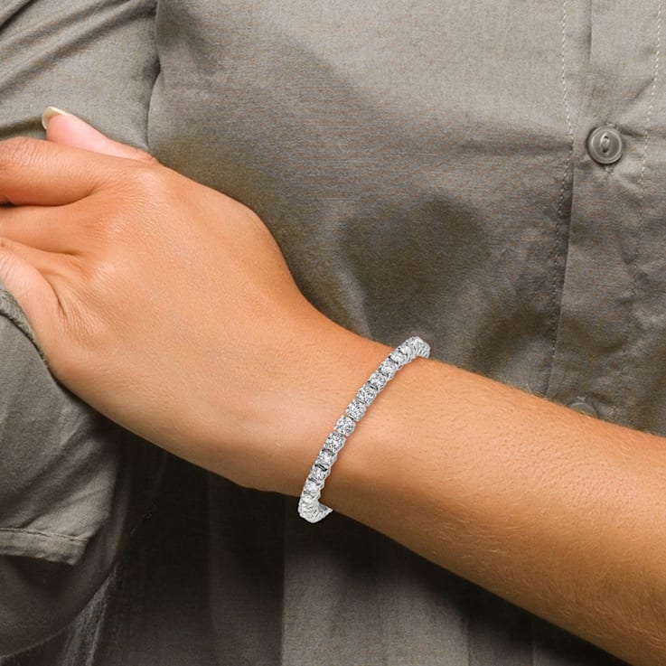 14K White Gold VS/SI GH, Lab Grown Diamond Tennis Bracelet