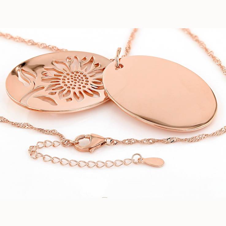 Copper Sunflower Double Pendant Necklace