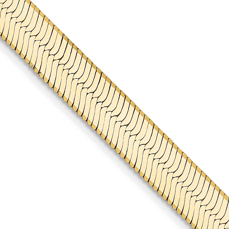 14K Yellow Gold 5.5mm Silky Herringbone Chain Necklace