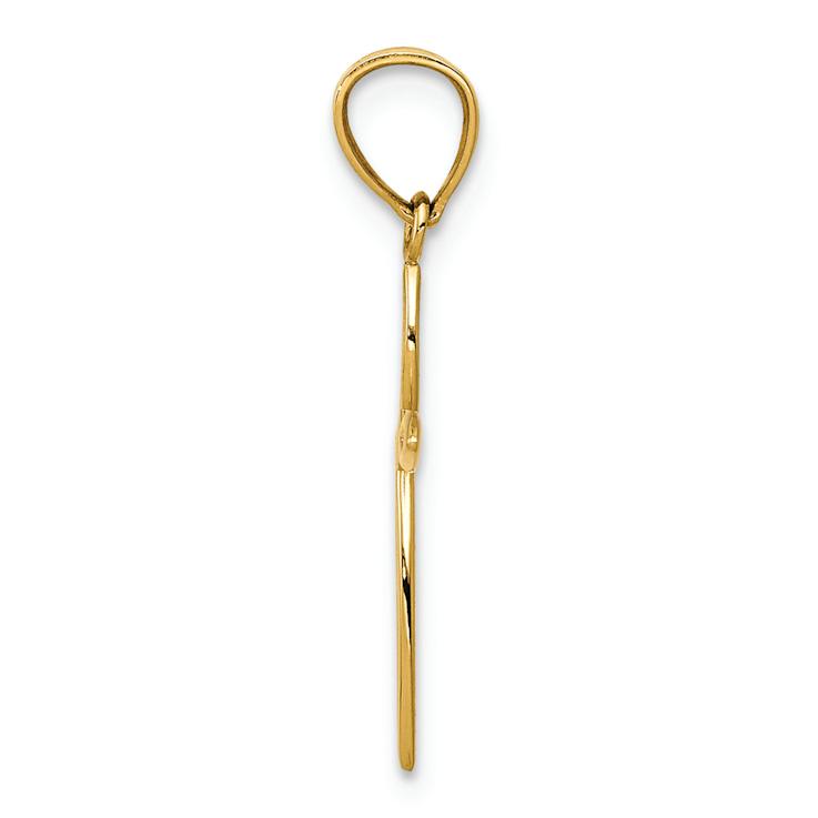 14k Yellow Gold 3D Passion Cross Charm