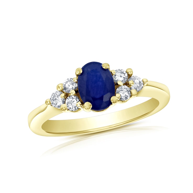 1.10ctw Sapphire and Diamond Ring in 14k Yellow Gold