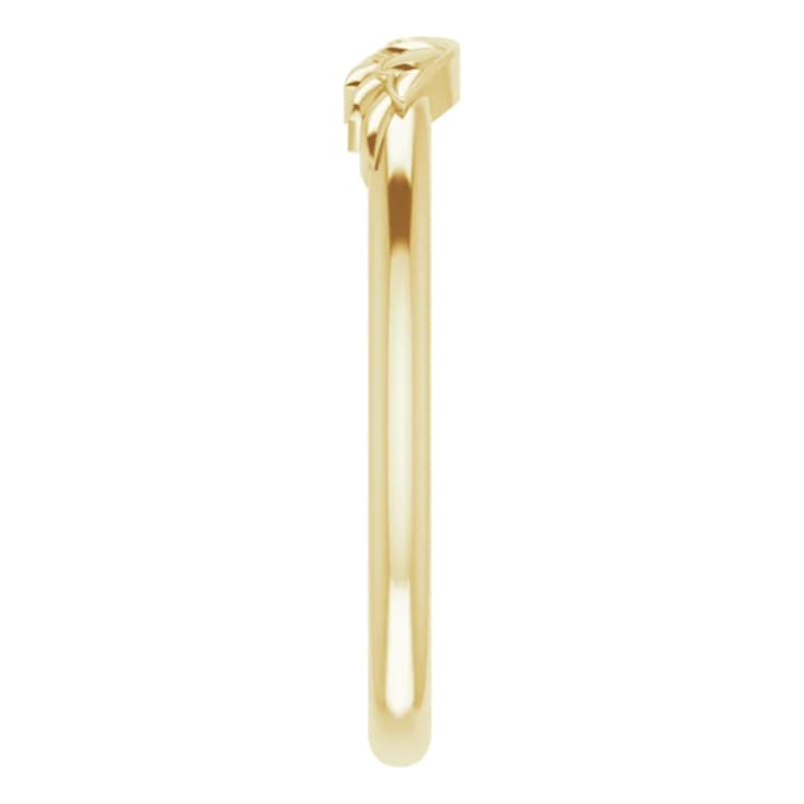 14K Gold Angel Wings Stackable Ring