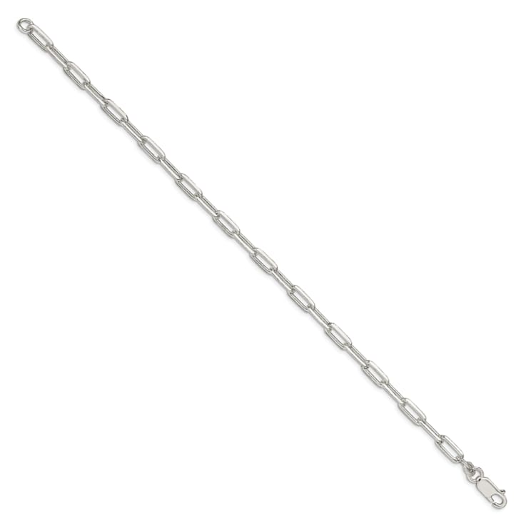Sterling Silver 4.25mm Elongated Open Link Chain Bracelet