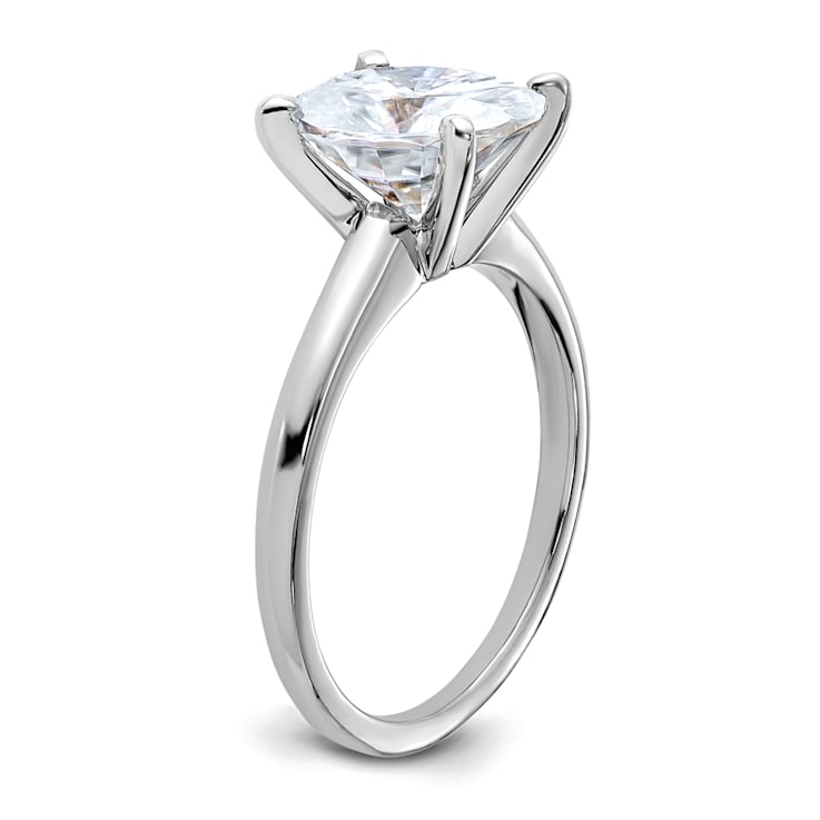 Rhodium Over 14K White Gold 3 ct. D E F Pure Light Oval Moissanite
Solitaire Ring