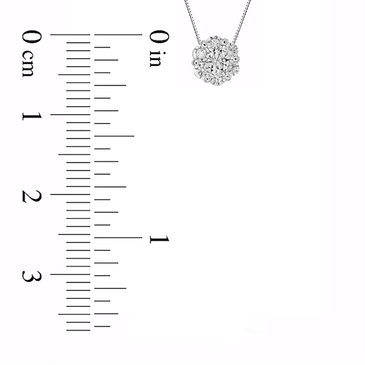 0.35ctw Diamond Cluster Pendant in 14k White Gold