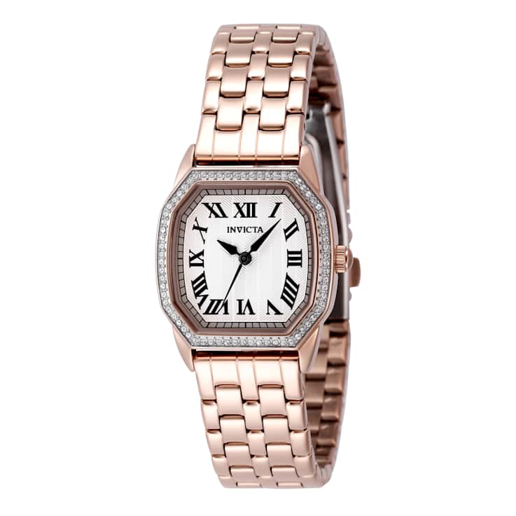 Invicta Wildflower 27mm White Dial Stainless Steel Band Quartz Watch