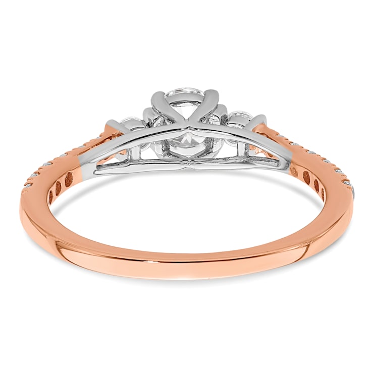 10K Two-tone Lab Grown Diamond VS/SI GH, Complete Engagement Ring 0.71ctw