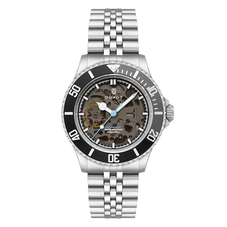 Duxot Atlantica Skeleton Diver Gray Dial White Bezel White Stainless
Steel Band Automatic Watch