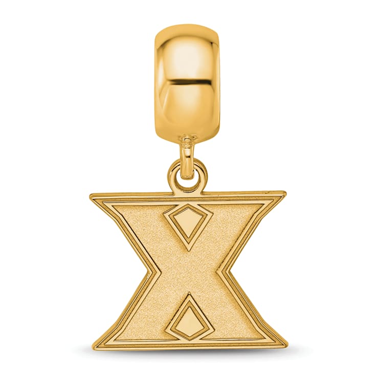 14K Yellow Gold Over Sterling Silver LogoArt Xavier University Small
Dangle Bead
