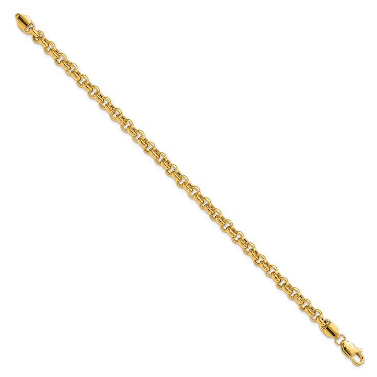 10k Yellow Gold 5mm Polished Fancy Rolo Link Bracelet