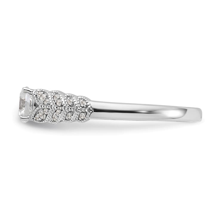 Rhodium Over 10K White Gold Lab Grown Diamond VS/SI GH, Complete
Engagement Ring 0.5ctw