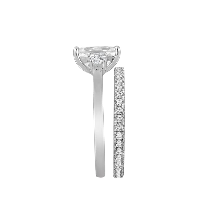 White Cubic Zirconia Platinum Over Sterling Silver Ring 4.32ctw