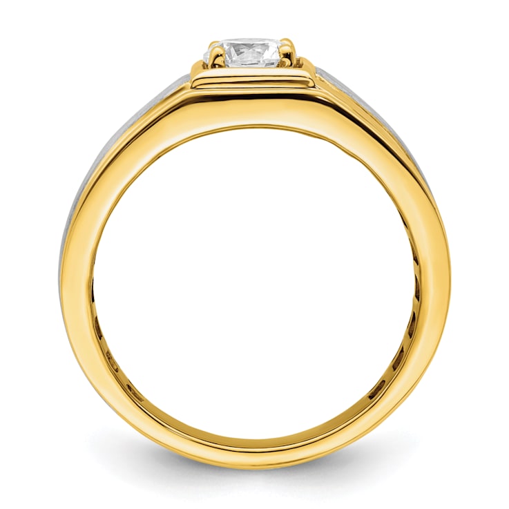 14K Two-tone Yellow and White Gold Lab Grown Diamond SI1/SI2, G H I,
Men's Ring