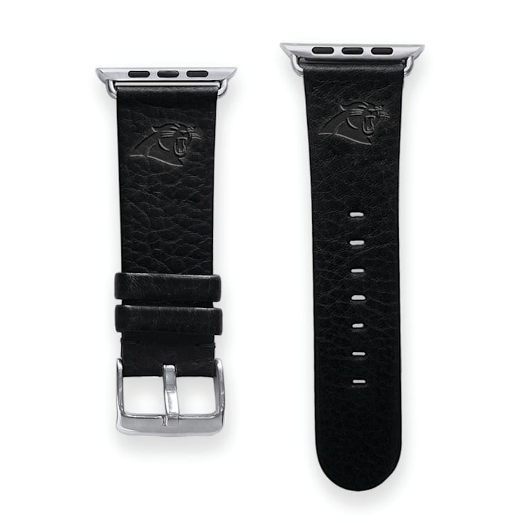 Gametime Carolina Panthers Leather Band fits Apple Watch (42/44mm S/M
Black). Watch not included.