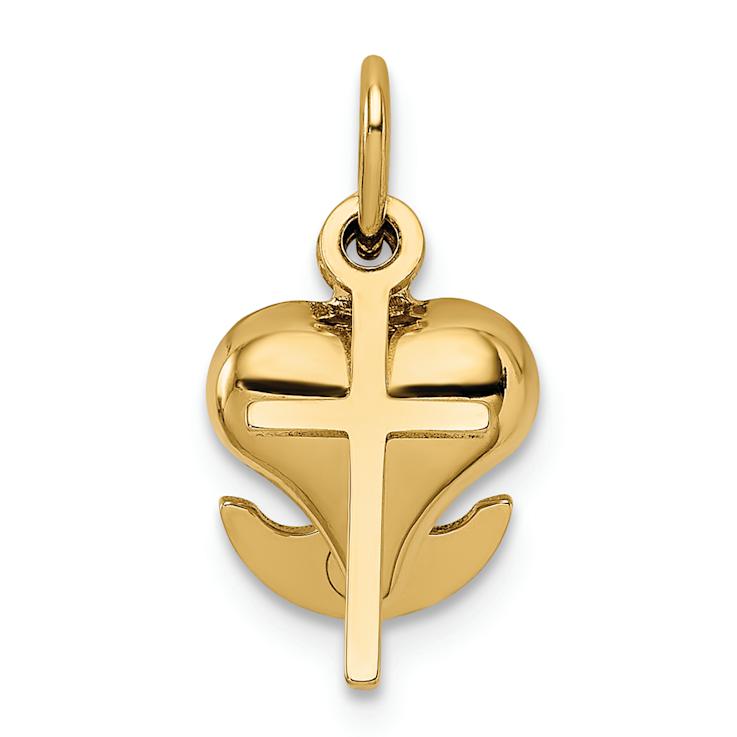 14k Yellow Gold 3D Faith, Hope and Charity Charm