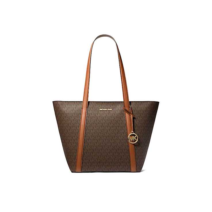 Michael Kors Pratt Large Top Zip Shoulder Tote in Multi Brown
