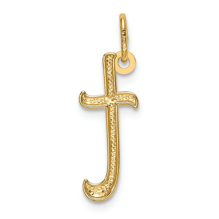 10K Yellow Gold Polished Letter t Initial Charm