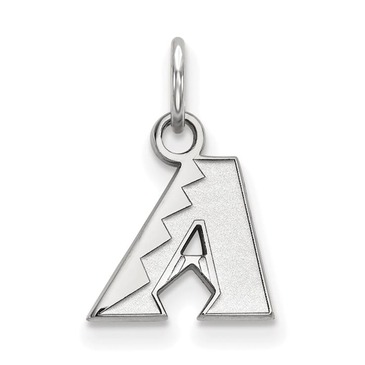 Rhodium Over Sterling Silver MLB Arizona Diamonbacks LogoArt Pendant