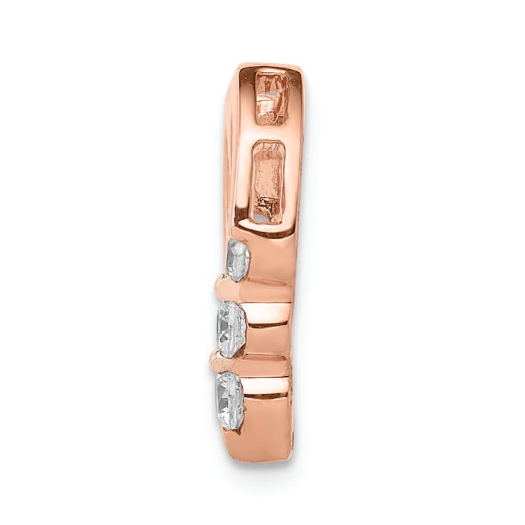 14k Rose Gold Diamond Heart Chain Slide Pendant