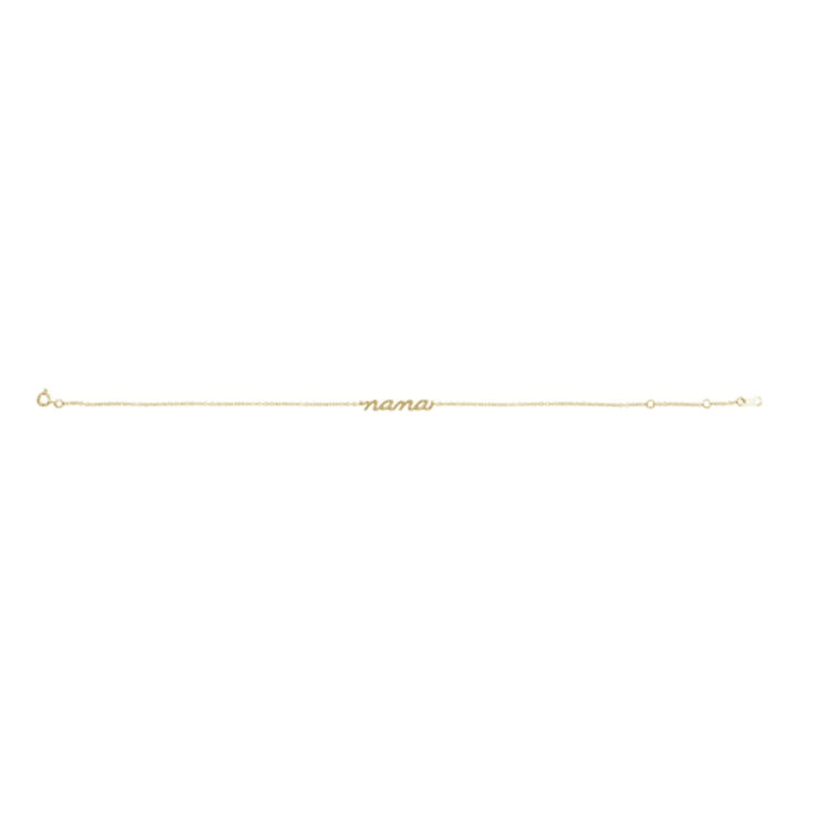 14K Yellow Gold Lowercase Nana Adjustable Bracelet
