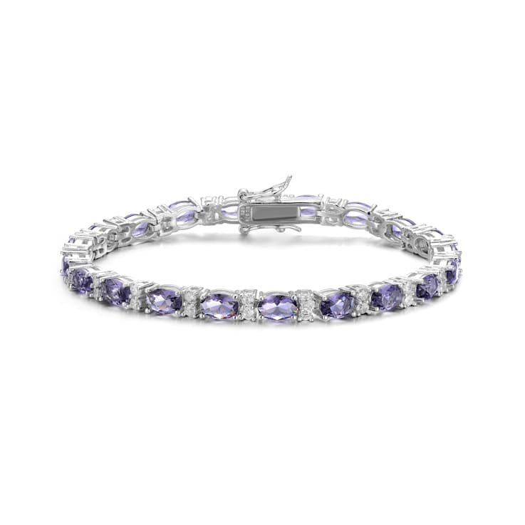 Amethyst Color CZ Tennis Bracelet In Sterling Silver