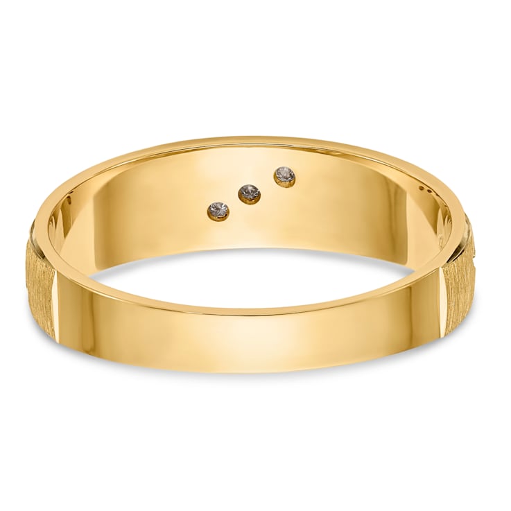 14K Yellow Gold AA Quality Mens Wedding Band