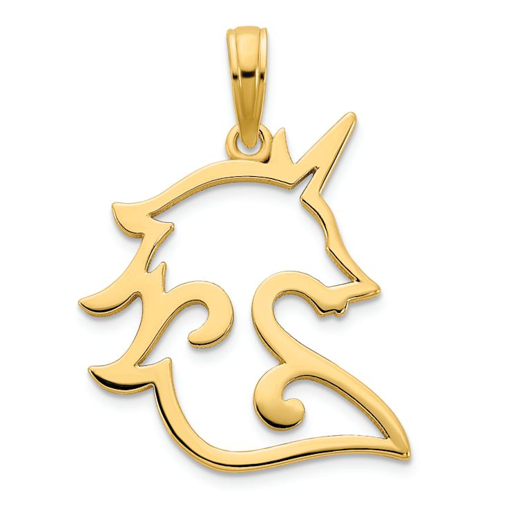 14k Yellow Gold Unicorn Pendant