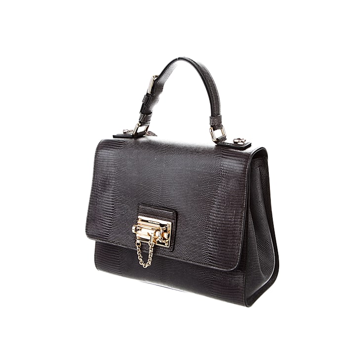 Dolce and Gabbana Monica Lizard Calfskin Top Handle Handbag