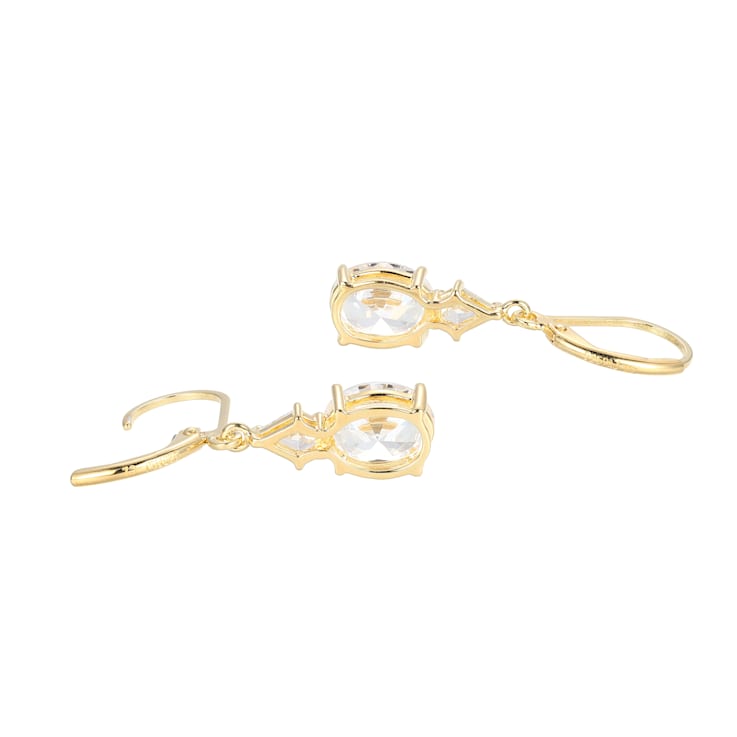 White Cubic Zirconia 18k Yellow Gold Over Sterling Silver April
Birthstone Earrings 6.30ctw