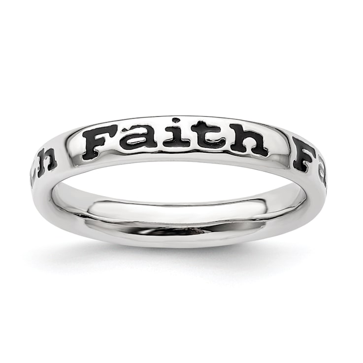 Sterling Silver Stackable Expressions Expressions Polished Enameled
Faith Ring