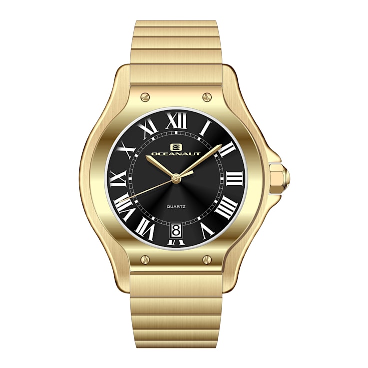 Oceanaut Women's Rayonner Black Dial, Black Bezel, Yellow Stainless
Steel Watch